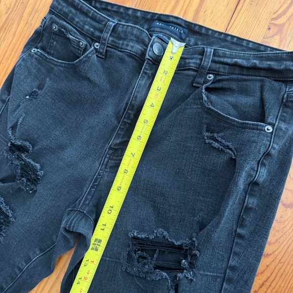 Aeropostale Jeans Black High Rise Jeans Distressed Ripped Size 16 Reg - Picture 4 of 8